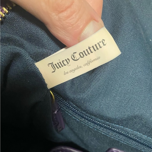 Y2K Juicy Couture Purple Velvet Satchel Handbag Purse, one size, EUC - Picture 7 of 7